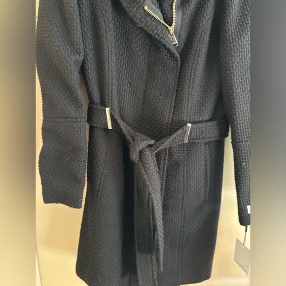 {Calvin Klein} black belted jacket rn#54163 new with tags women's size small - Picture 4 of 14